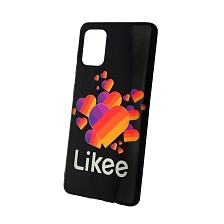 Чехол накладка для SAMSUNG Galaxy A71 (SM-A715), силикон, рисунок Likee Black.