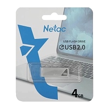 Флешка USB 2.0 4GB NETAC U326, цвет серебристый