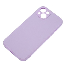 Чехол накладка для APPLE iPhone 13, силикон, бархат, цвет сиреневый