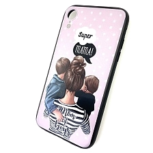 Чехол накладка для APPLE iPhone XR, силикон, рисунок super MAMA Mom of boys.