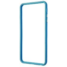 Бампер для APPLE iPhone 6 Plus, iPhone 6S Plus, силикон, пластик, цвет голубой