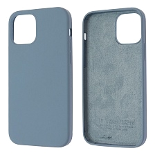 Чехол накладка Silicon Case для APPLE iPhone 12, iPhone 12 Pro, силикон, бархат, цвет королевский синий