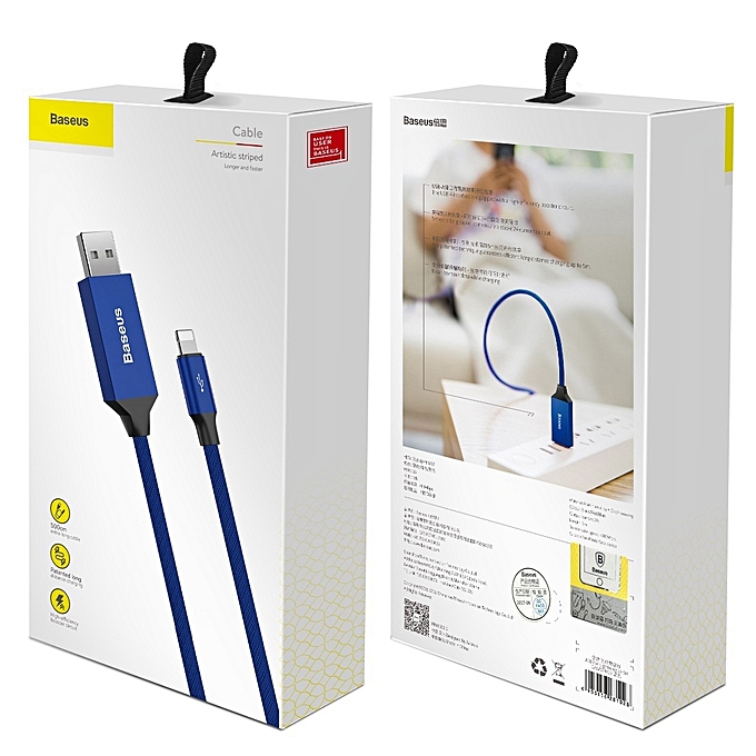 Кабель USB-Lightning Baseus Artistic Striped Cable CALYW-M03 5м цвет синий | Последняя цена
