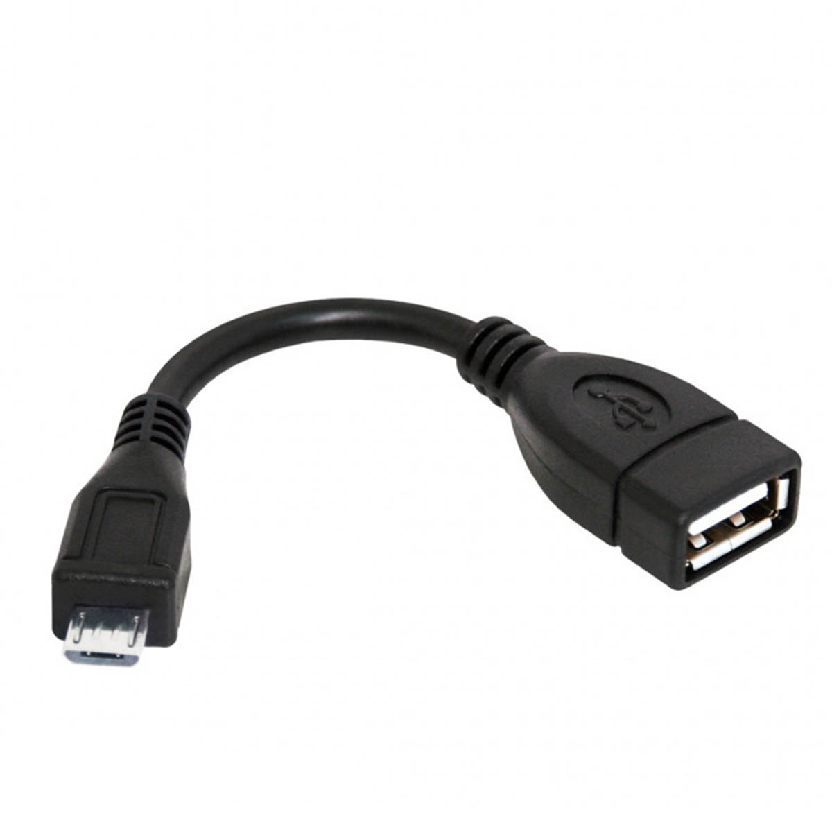 OTG переходник, адаптер, конвертер T11, micro USB, длина кабеля 10 см, цвет черный