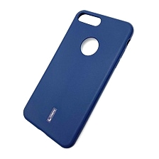 Чехол накладка Cherry для APPLE iPhone 7, 8 Plus, силикон, цвет синий.