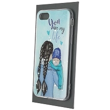 Чехол накладка Vinil для APPLE iPhone 7, iPhone 8, iPhone SE 2020, силикон, блестки, глянцевый, рисунок You are my life