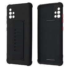 Чехол накладка LADDER NANO для SAMSUNG Galaxy A51 (SM-A515), силикон, держатель, цвет черный