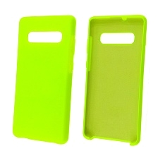 Чехол накладка Silicon Cover для SAMSUNG Galaxy S10 Plus (SM-G975), силикон, бархат, цвет салатовый.