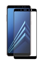 Защитное стекло "10D" Full Glue для SAMSUNG Galaxy A8 Plus 2018 (SM-A730F), цвет канта черный.