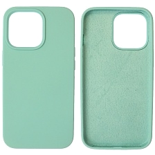 Чехол накладка Silicon Case для APPLE iPhone 13 Pro (6.1), силикон, бархат, цвет бирюзовый