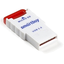 Картридер SMARTBUY SBR-707 MicroSD, цвет бело красный