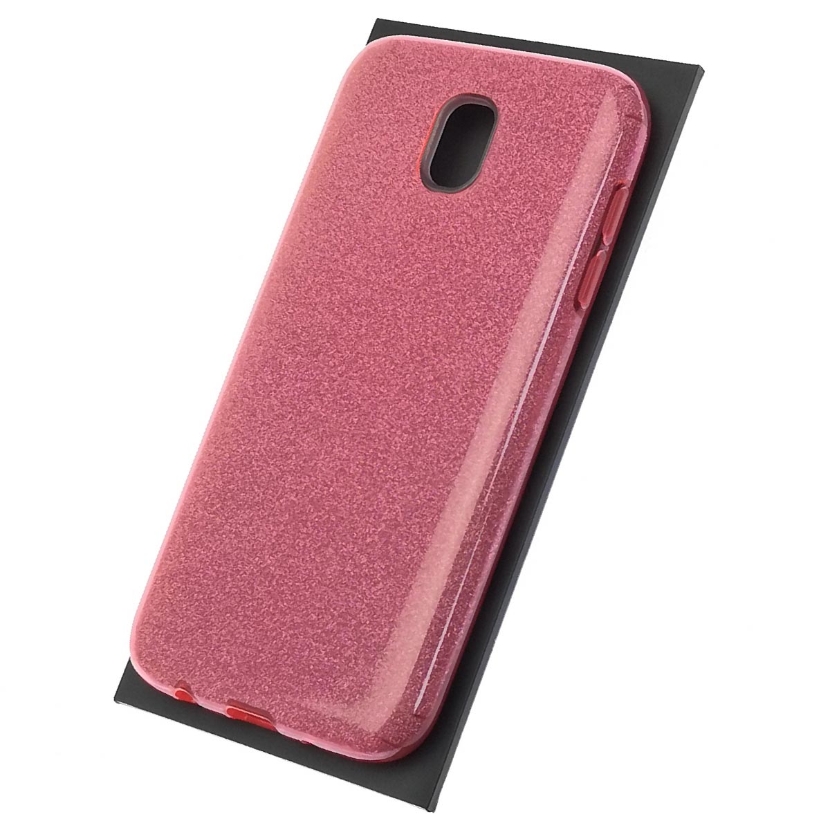 Чехол накладка для SAMSUNG Galaxy J5 2017 (SM-J530), силикон, блестки, цвет розовый