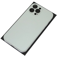 Чехол накладка AG Glass case с поддержкой MagSafe для APPLE iPhone 13 Pro Max, силикон, защита камеры, цвет белый