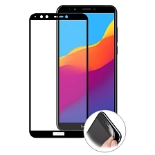 Стекло защитное "4D/5D" для Huawei Honor 7C PRO, цвет окантовки черный.