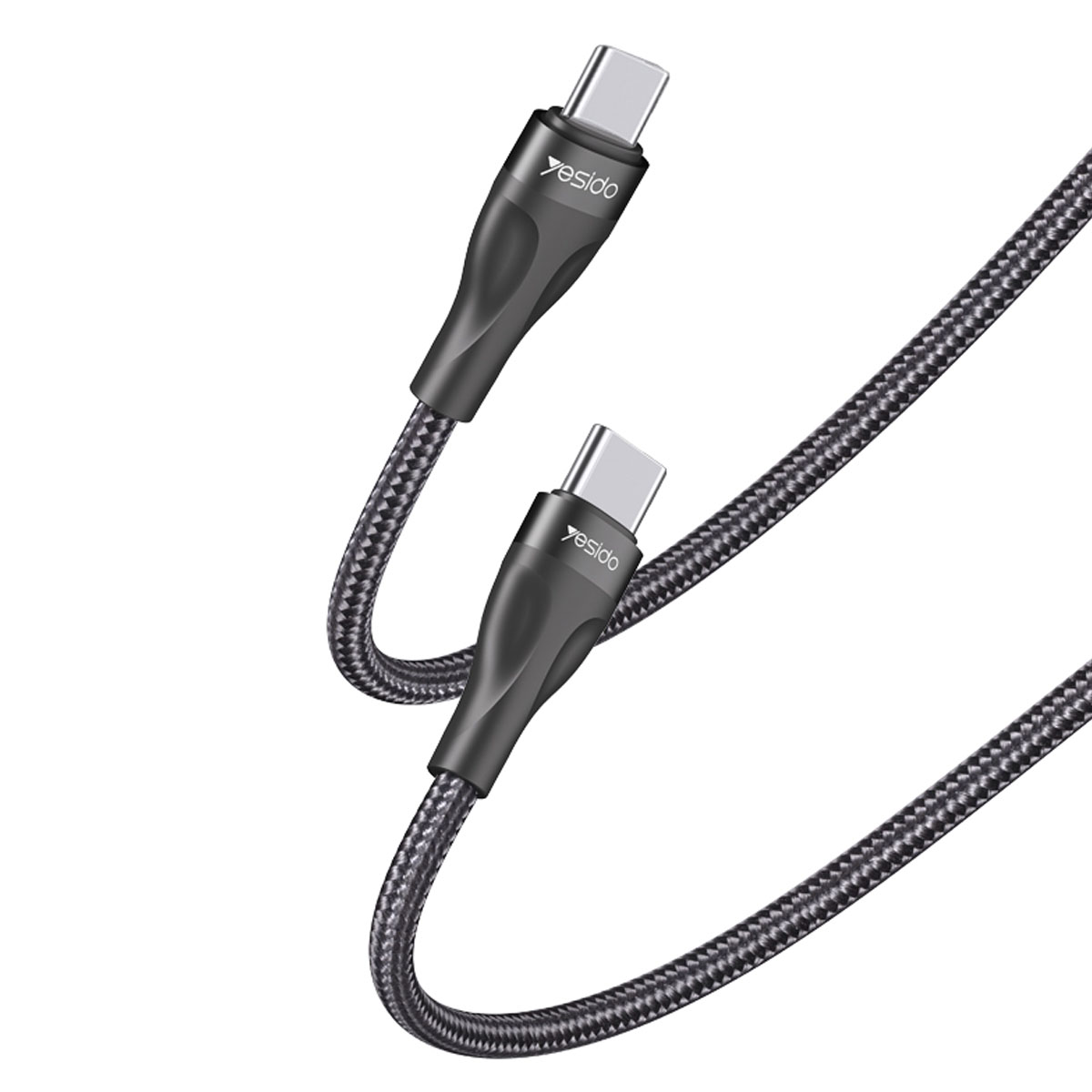 Кабель YESIDO CA83 USB Type C на USB Type C, PD45W, длина 30 см, цвет черный Кабель YESIDO CA83 USB Type C на USB Type C, PD45W, длина 30 см, цвет черный
