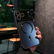 Чехол накладка BEXFLOVE для APPLE iPhone 17 Pro MAX, Magsafe, защита камер, пластик, силикон, цвет темно синий