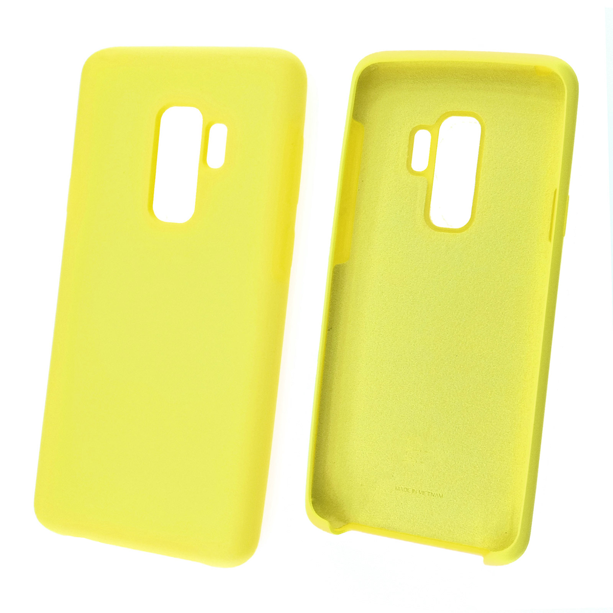 Чехол накладка Silicon Cover для SAMSUNG Galaxy S9 Plus (SM-G965), силикон, бархат, цвет ярко желтый.