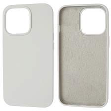 Чехол накладка Silicon Case для APPLE iPhone 13 Pro (6.1), силикон, бархат, цвет белый
