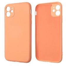 Чехол накладка NANO для APPLE iPhone 11, силикон, бархат, цвет оранжевый