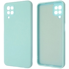 Чехол накладка для SAMSUNG Galaxy A12 4G (SM-A125), M12 (SM-A125F), силикон, бархат, цвет светло голубой