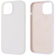 Чехол накладка Silicon Case для APPLE iPhone 15 (6.1"), силикон, бархат, цвет белый