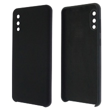 Чехол накладка Silicon Cover для SAMSUNG Galaxy A02 (SM-A022), силикон, бархат, цвет черный
