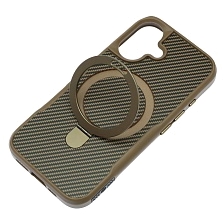 Чехол накладка Sky Armor с поддержкой MagSafe для APPLE iPhone 16, подставка, карбон, цвет коричневый