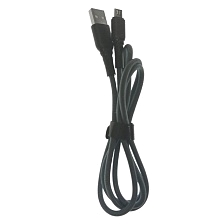 Кабель XB X37m Micro USB, длина 1 метр, цвет серо синий Кабель XB X37m Micro USB, длина 1 метр, цвет серо синий
