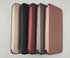 Чехол-книжка на силиконовой основе для SAMSUNG GALAXY J6 PLUS (2018) материал экокожа цвет золотой.