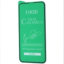 Защитное стекло 100D Ceramics для APPLE iPhone X, iPhone XS, iPhone 11 Pro, цвет окантовки черный