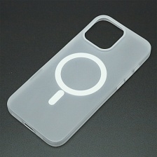 Чехол накладка Sky Armor с поддержкой MagSafe для APPLE iPhone 16 Pro Max, матовый, цвет прозрачно белый