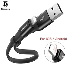 Baseus CALMBJ-01 USB Дата-кабель два в одном Portable Cable (Android/iOS) 15 см, цвет чёрный.