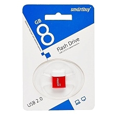 Флешка USB 2.0 8GB SMARTBUY Lara, цвет красный