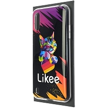Чехол накладка Vinil для SAMSUNG Galaxy M01 (SM-M015) силикон, рисунок Likee Cat, цвет черный