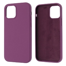 Чехол накладка Silicon Case для APPLE iPhone 12, iPhone 12 Pro, силикон, бархат, цвет темно пурпурный