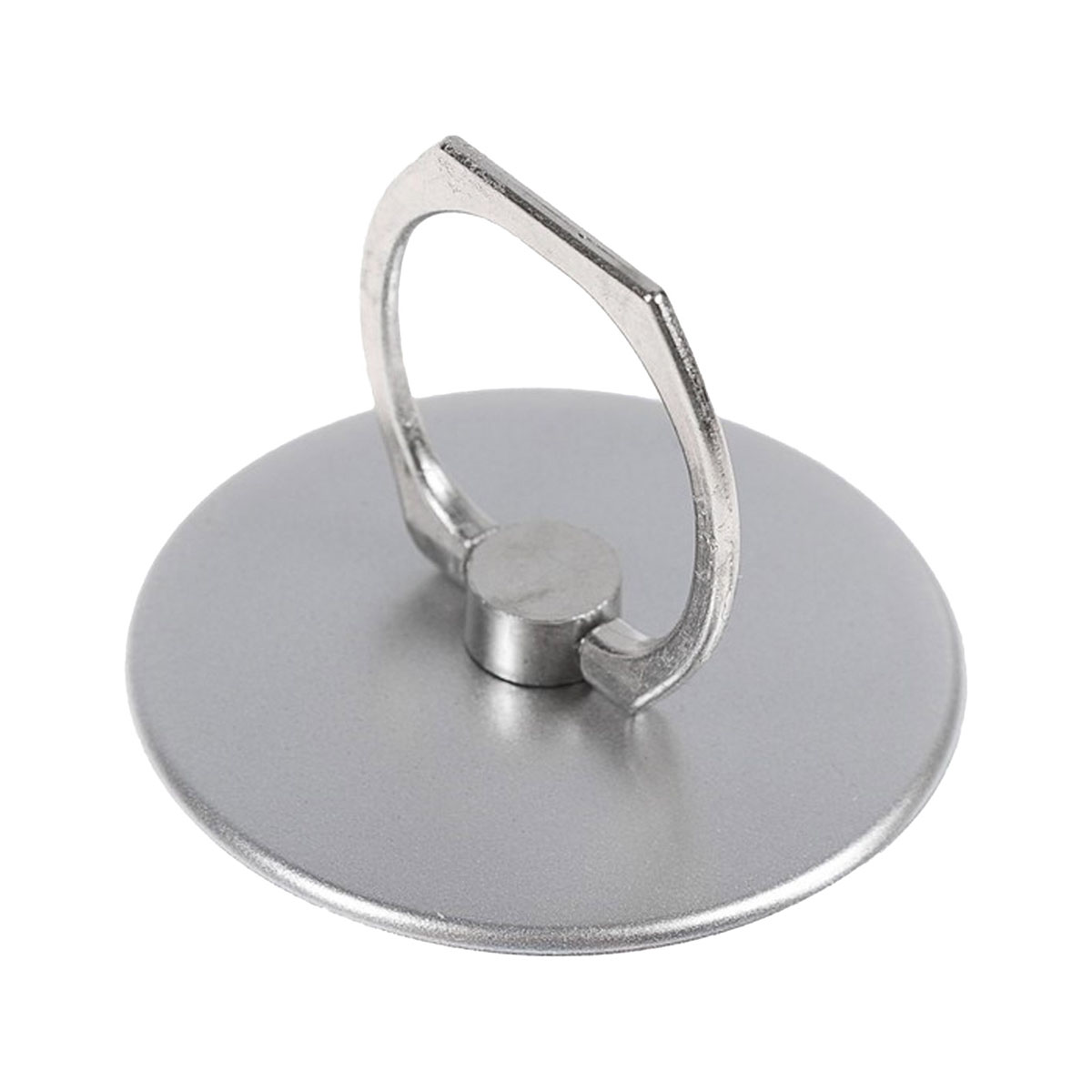 Кольцо держатель, подставка для смартфона, металл, круглая основа, цвет серебристый.