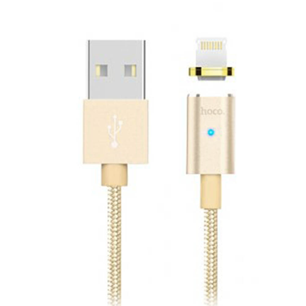 HOCO U16 USB Дата-кабель магнитный коннектор APPLE Lightning 8-pin, 1.2 метра 5V-2.4A, цвет золотистый | Все по 150