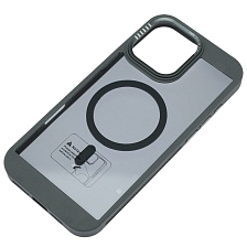 Чехол накладка с поддержкой MagSafe для APPLE iPhone 16 Pro Max (6.9"), силикон, пластик, цвет окантовки серый Чехол накладка с поддержкой MagSafe для APPLE iPhone 16 Pro Max (6.9"), силикон, пластик, цвет окантовки серый