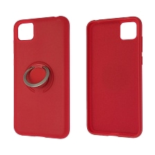 Чехол накладка RING для HUAWEI Honor 9S (DUA-LX9), Y5P 2020, силикон, кольцо держатель, цвет красный