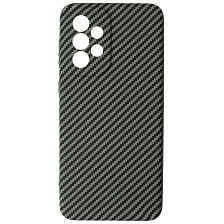 Чехол накладка KING для SAMSUNG Galaxy A33, силикон, бархат, карбон, цвет серый