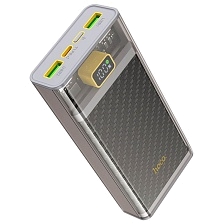 Внешний портативный аккумулятор, Power Bank HOCO J103A, 20000 mAh, 22.5W, PD20W, LED дисплей, цвет серый Внешний портативный аккумулятор, Power Bank HOCO J103A, 20000 mAh, 22.5W, PD20W, LED дисплей, цвет серый