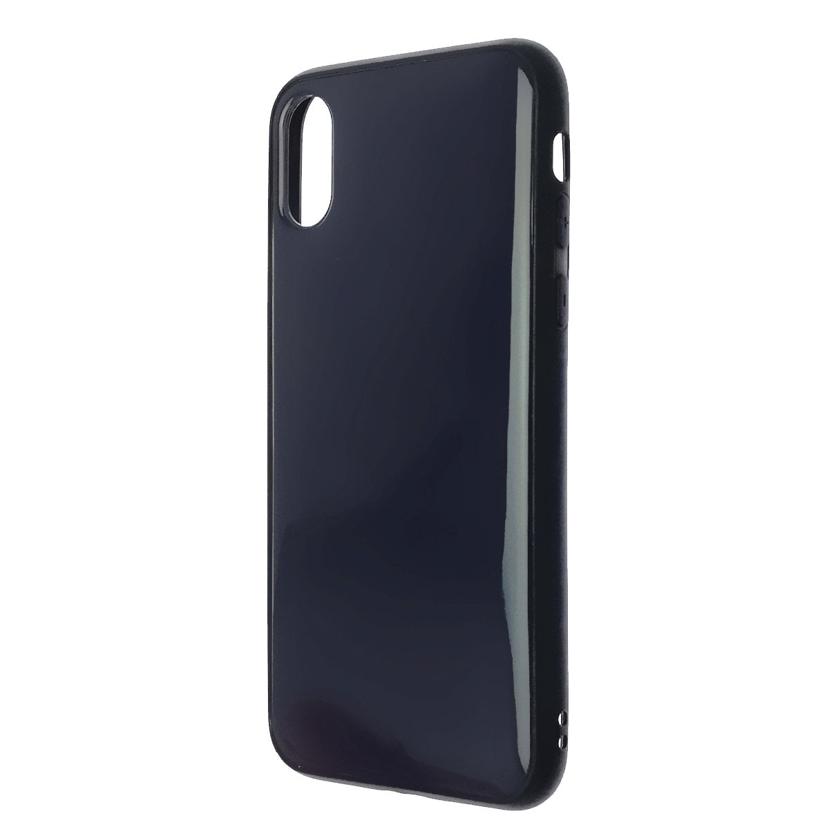 Чехол накладка для APPLE iPhone X, iPhone XS, силикон, глянцевый, с лого, цвет темно синий