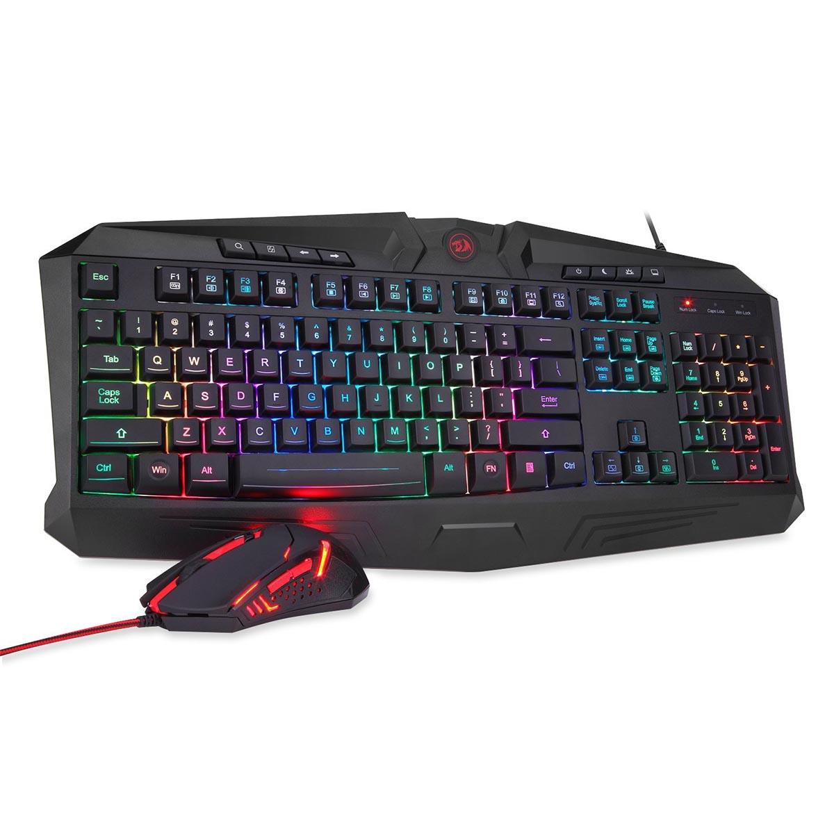 Игровой набор мышь и клавиатура, Redragon S101-1 USB, RGB подсветка, цвет черный