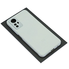 Чехол накладка для XIAOMI Redmi Note 12S, защита камеры, силикон, пластик, цвет бело серебристый