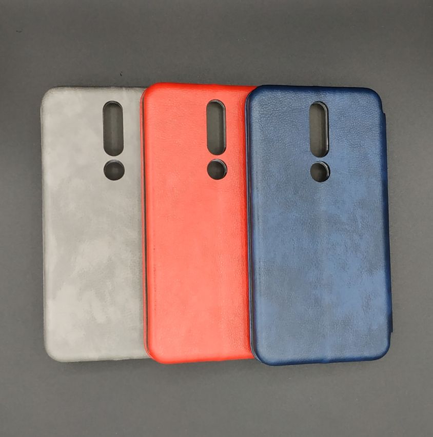 Чехол книжка для NOKIA 3.1 Plus (TA-1118), экокожа, визитница, цвет серый