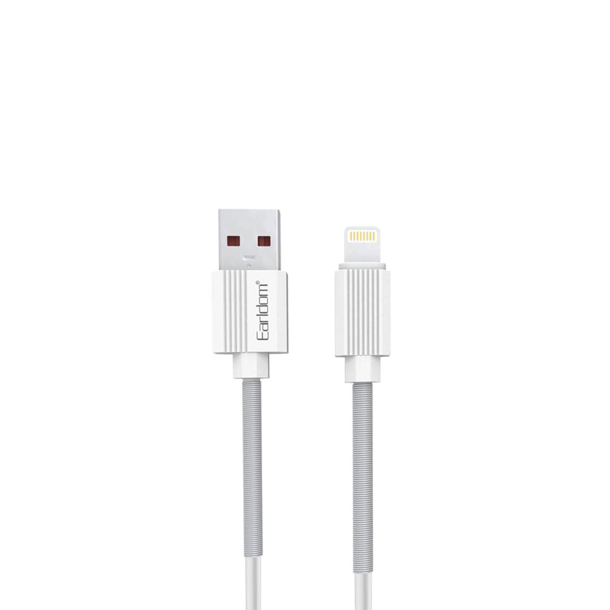 Кабель EARLDOM EC-137I USB Lightning 8 pin, 3А, длина 1 метр, силикон, цвет белый
