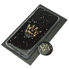 Чехол накладка для SAMSUNG Galaxy A51, силикон, фактурный глянец, с поп сокетом, рисунок QUEEN