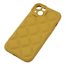Чехол накладка для APPLE iPhone 14 (6.1"), силикон, 3D ромб, цвет горчичный
