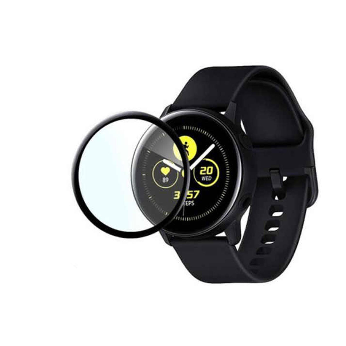 Защитная пленка, стекло 3D PMMA для SAMSUNG Watch 40 мм (SM-R500/SM-R830), цвет окантовки черный.