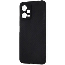 Чехол накладка для XIAOMI POCO X5, Redmi Note 12 5G, силикон, карбон, цвет черный